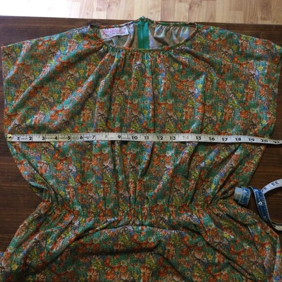 Vintage Kay Windsor women’s midi dress semi sheer floral print short sleeve cott - Picture 11 of 12